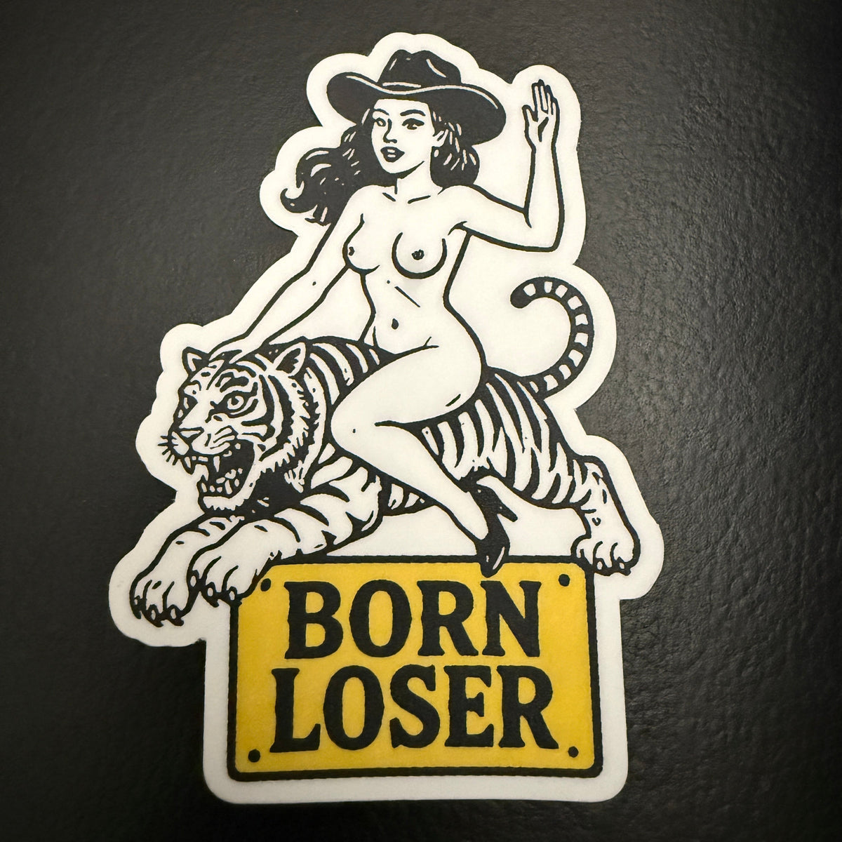 Born Loser Pinup Tiger Sticker