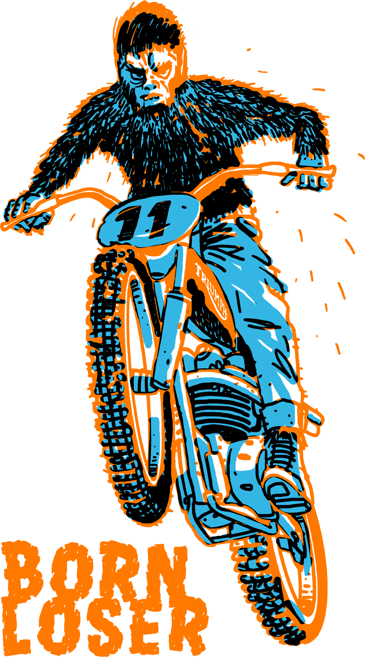 Original Born Loser dirt bike rider archive artwork