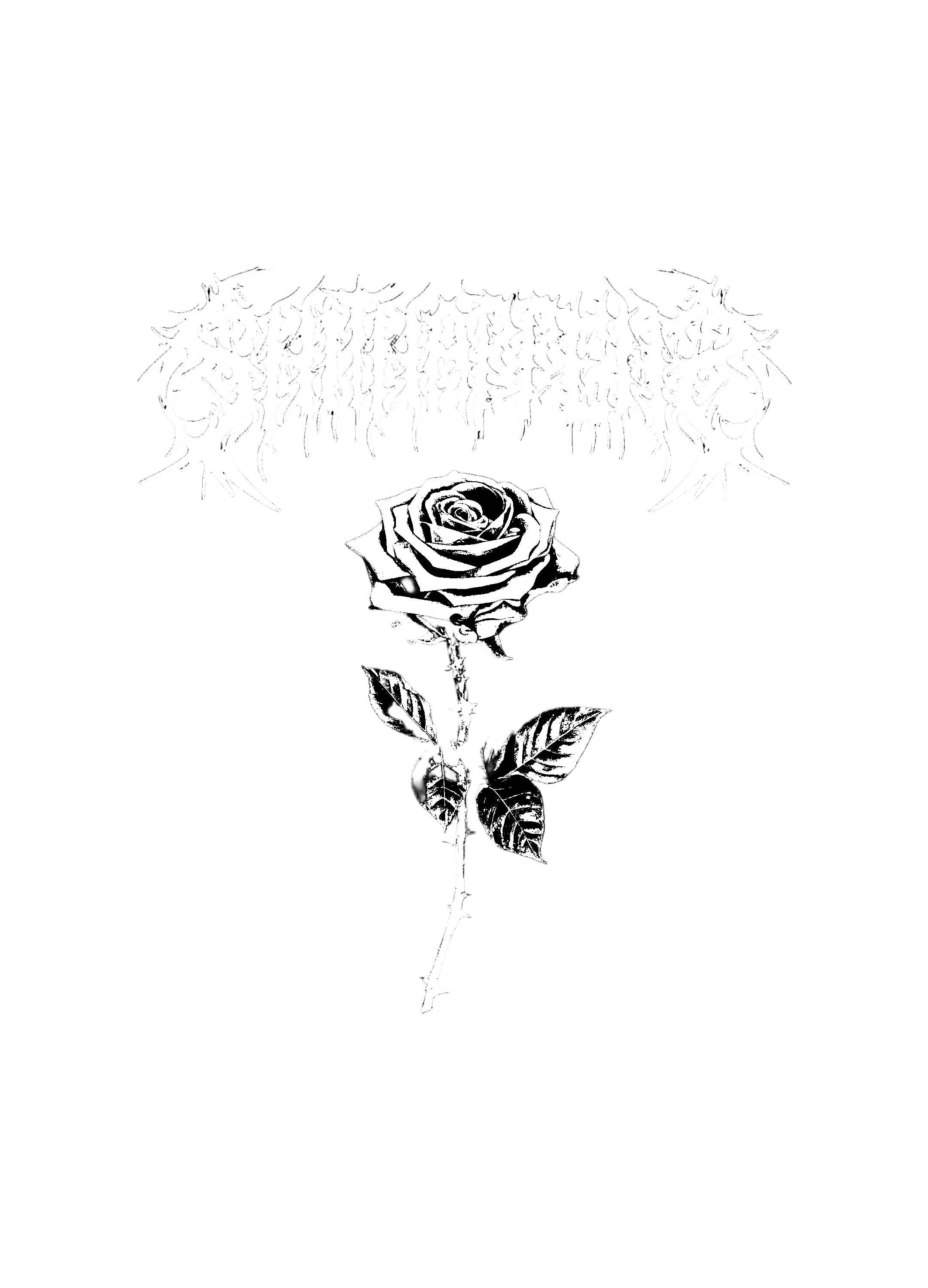 Born Loser Shit Happens thorn and rose artwork